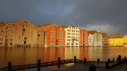 River front buildings in Trondheim